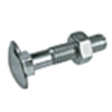 BN 48158 - Round head full square neck bolts, Full thread and coarse thread, Steel, Grade 5, Zinc Clear Plated Chromated (ASME B18.5)