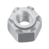 BN 48725 - Hex piloted weld nuts with 6 projections, Coarse thread, Steel, 1010 Steel, Plain Finish (ASME B1.1)